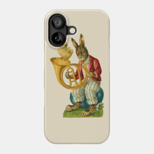 Vintage Easter Bunny French Horn Phone Case