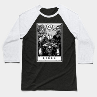 Libra Zodiac Tarot Baseball T-Shirt
