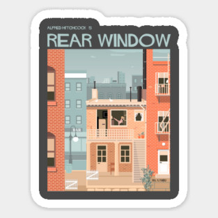 Alfred Hitchcock's Rear Window Illustration Sticker