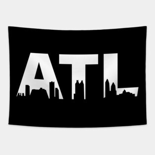 ATL White Skyline Tapestry