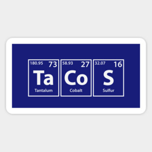 Tacos (Ta-Co-S) Periodic Elements Spelling Sticker