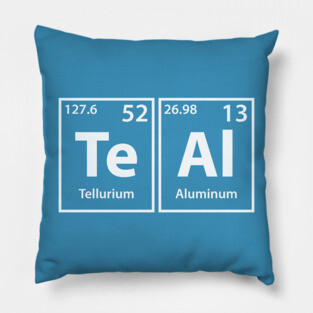 Teal (Te-Al) Periodic Elements Spelling Pillow
