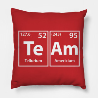 Team (Te-Am) Periodic Elements Spelling Pillow