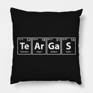 Teargas (Te-Ar-Ga-S) Periodic Elements Spelling Pillow