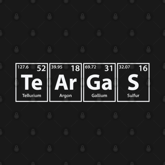 Teargas (Te-Ar-Ga-S) Periodic Elements Spelling by Periodic Tees
