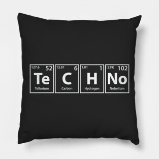 Techno (Te-C-H-No) Periodic Elements Spelling Pillow