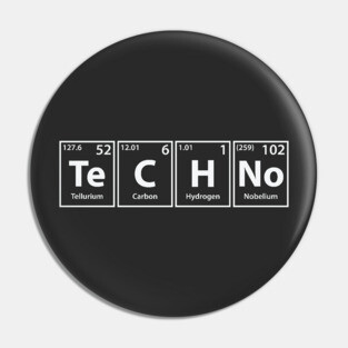Techno (Te-C-H-No) Periodic Elements Spelling Pin