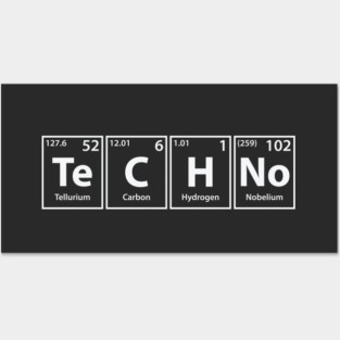 Techno (Te-C-H-No) Periodic Elements Spelling Posters and Art