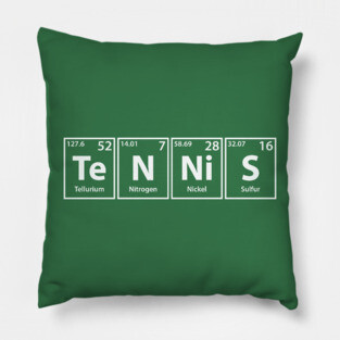 Tennis (Te-N-Ni-S) Periodic Elements Spelling Pillow