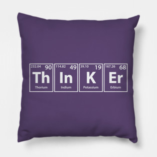 Thinker (Th-In-K-Er) Periodic Elements Spelling Pillow