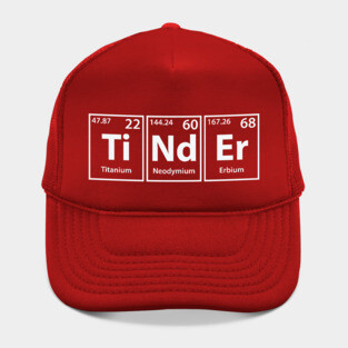 Tinder (Ti-Nd-Er) Periodic Elements Spelling Hat