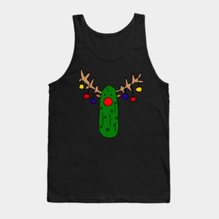 Funny Funky Rudolph Reindeer Pickle Christmas Cartoon Tank Top