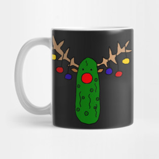 Funny Funky Rudolph Reindeer Pickle Christmas Cartoon Mug