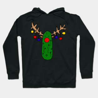 Funny Funky Rudolph Reindeer Pickle Christmas Cartoon Hoodie