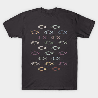 Ichthus with Cross Christian Fish Symbol T-Shirt