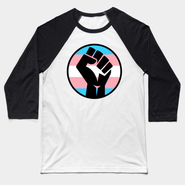 Transgender Pride Fist Baseball T-Shirt by deanbeckton