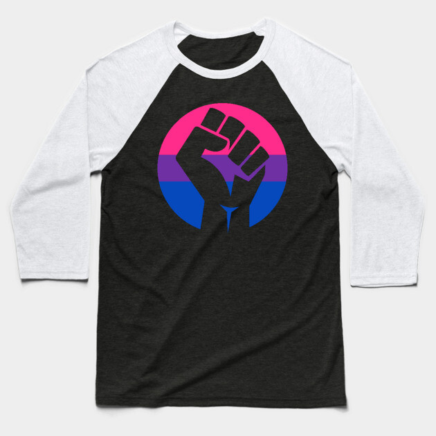 Bi Pride Fist Baseball T-Shirt by deanbeckton