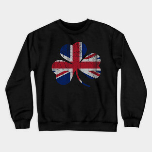 Union Jack Shamrock England United Kingdom St Patricks Day Crewneck Sweatshirt
