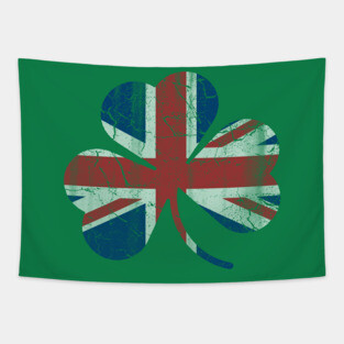 Union Jack Shamrock England United Kingdom St Patricks Day Tapestry