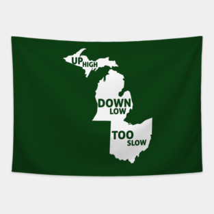 Up High Down Low Too Slow - White Tapestry