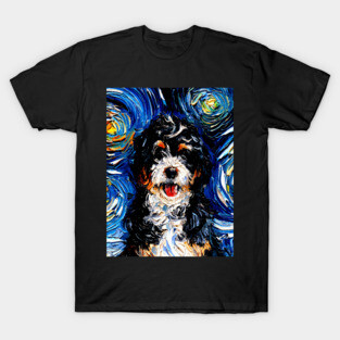 Bernedoodle Night (Portrait) T-Shirt