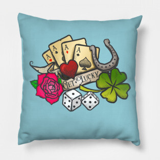 Get Lucky Traditional Tattoo Pillow