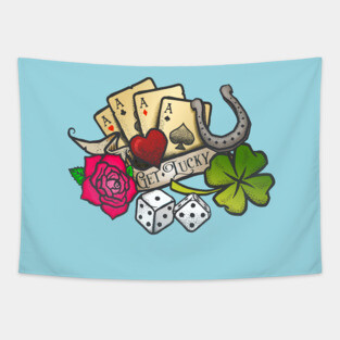 Get Lucky Traditional Tattoo Tapestry