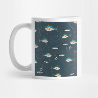 Cute fishing pattern. Mug