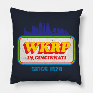 WKRP in Cincinnati skyline logo Pillow