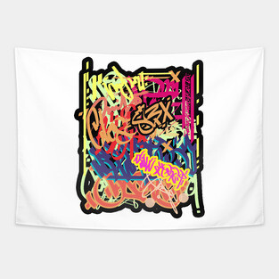 Abstract graffiti Tapestry
