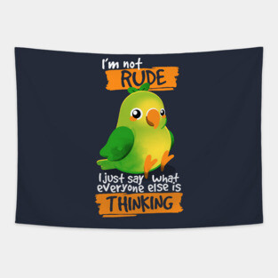 Rude parrot Tapestry
