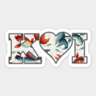 I love Koi a Japanese favorite fish lover and koi pond fan Sticker