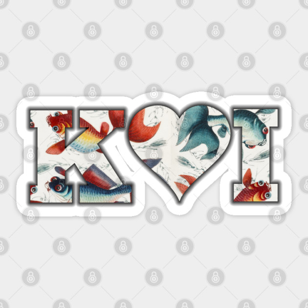I love Koi a Japanese favorite fish lover and koi pond fan Sticker by Joaddo