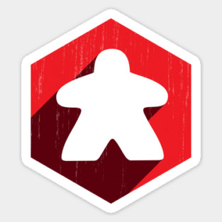 Hexagon Meeple Red Sticker