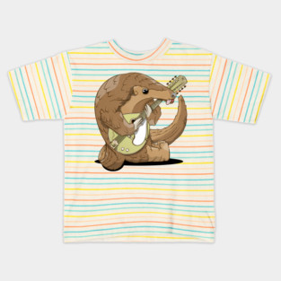 Cartoon pangolin playing a mandolin Kids T-Shirt