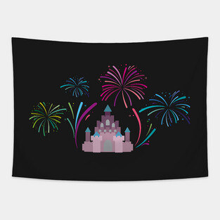 Castle Fireworks (west-coast pink) Tapestry