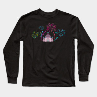 Castle Fireworks (west-coast pink) Long Sleeve T-Shirt