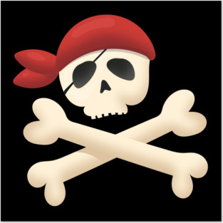 Skull and crossbones Posters and Art