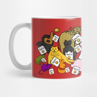 Group of Cute Animals say Hello Mug