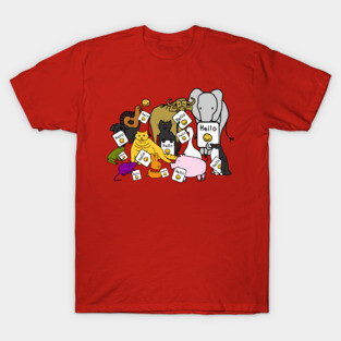 Group of Cute Animals say Hello T-Shirt