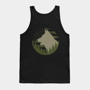 German Shepherd American Flag Tank Top