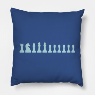 Chess pieces blue Pillow