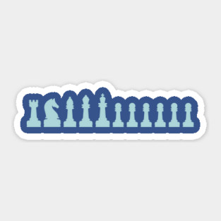 Chess pieces blue Sticker