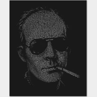Hunter S Thompson Fear and Loathing in Las Vegas text portrait Posters and Art