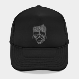 Edgar Allan Poe Nevermore Text Portrait Hat