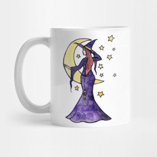 Purple Moon Witch Mug
