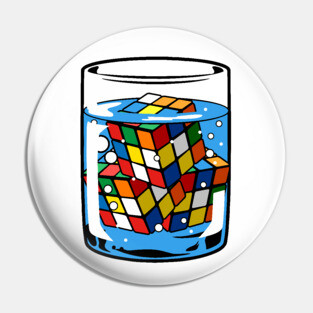 Rubik in glass illustration Pin
