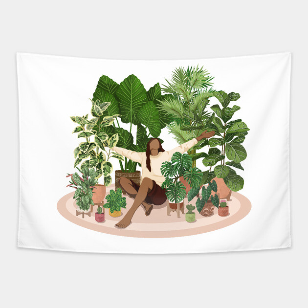 Plant lady 11 Tapestry by Gush Art Studio 1
