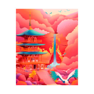 Seigantoji Three-Story Pagoda T-Shirt