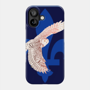 Snowy owl and fleur de lys Phone Case